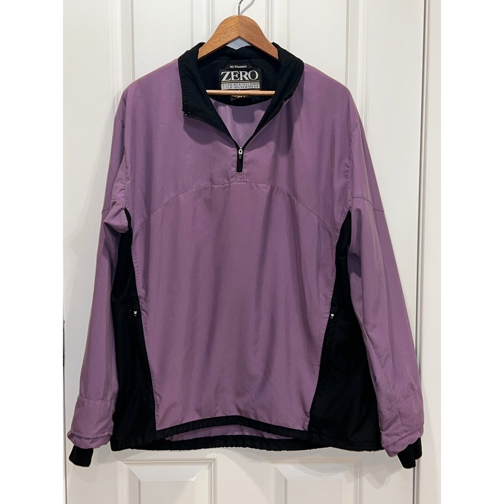 Zero Restriction M2 Windshirt Mens Large Purple Black Golf Pullover G01W005B